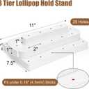 Wood Cake Pop Stand, 28 Holes Lollipop Hold Stand, 3 Tier Candy Pop Display Holder for Dessert Table, Treat Holder for Christmas Party Wedding Birthday, Fit 0.17" (4.5mm) Lollipop, White