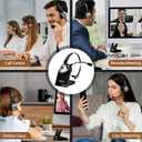 TECKNET Wireless Headset for Work, 40Hrs Worktime AI Noise Cancelling Computer Headphones with Charging Base, Bluetooth Headset with Mic & USB Dongle for PC/Laptop/Call Center