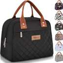 HOMESPON Insulated Lunch Bag for Women Men Adults Lunch Tote with Front Pocket Lunch Box Container Cooler Bag for Work Picnic (Black)