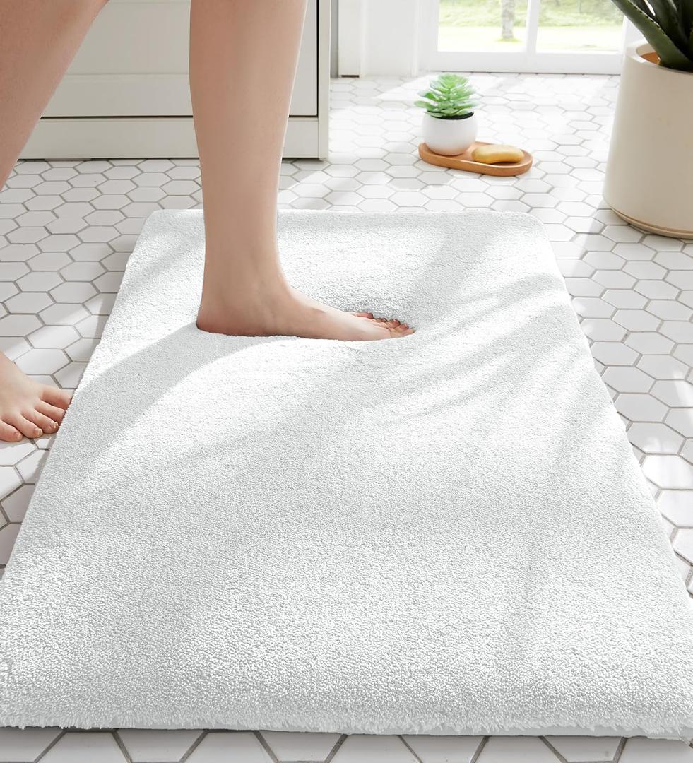 MINIDEAR Bathroom Rugs 36x24 Cream - Thick Memory Foam Bath Mat, Ultra Soft & Plush Fluffy, Non-Slip, Quick Dry, Absorbent Washable Floor Microfiber Mat for Tub, Home Decor Accessories