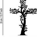 Cross Tree Leaf Metal Wall Decor - Christian Room Decor Wall Art Home Decor for Living Room, Bedroom, Dining Room, Office, Courtyard, Garden (Black)