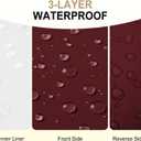 downluxe Waterproof Outdoor Chair Cushions for Patio Furniture, 22" x 22" x 3" Patio Chair Cushion with Adjustable Ties & Portable Handle, Square Outdoor Cushion with Removable Cover, Burgundy, 2 Pack