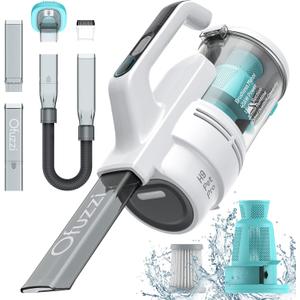 Ofuzzi H9 Pet Pro 5-in-1 Cordless Handheld Vacuum, 13000Pa Strong Suction, Portable Handheld Vacuum, Lightweight with LED Light, Rechargeable Hand Held Vacuum for Home, Office, Pet and Car (White)