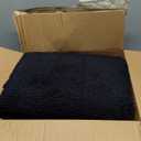 Madeals Chenille Bath Rug Set 4 Piece with Toilet Lid Cover and Rug Set Combo, Soft Shaggy Bath Rug Set 3 Piece and U-Shaped Toilet Floor Rug Black