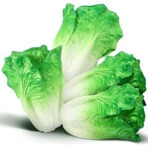 Zeyune 4 Pcs Artificial Vegetable Fake Realistic Vegetable for Decoration, Home Kitchen Decor, PU Simulation(Lettuce)