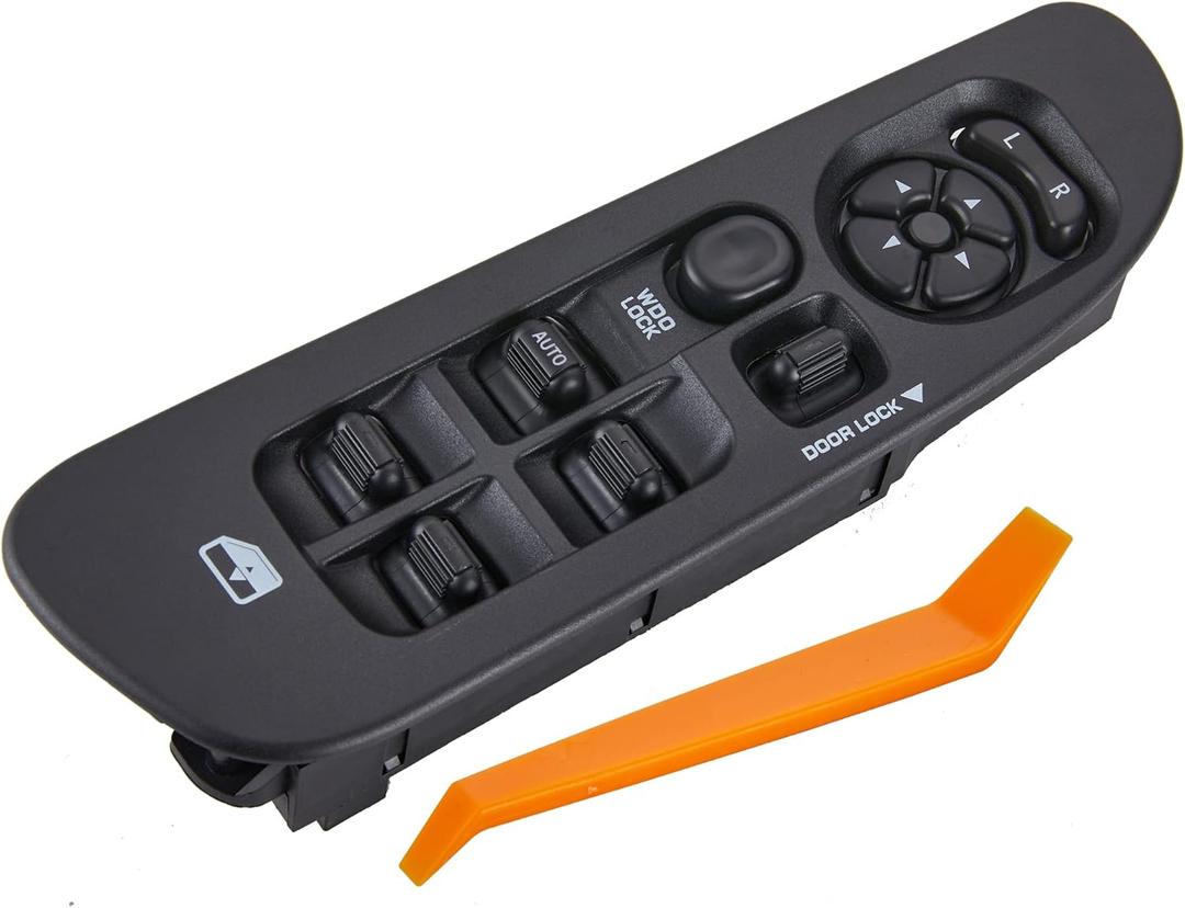 Power Window Switch Fits for 2002-2010 Dodge Ram 1500 2500 3500, 2001-2004 Dodge Dakota, Driver Side Control Door vidrios Master Switch OEM 56049805AB.Black Panel