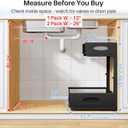Under Sink Organizer, 2 Pack 2 Tier Pull Out Under Cabinet Organizer Shelf with Pad for Framed Cabinets, Metal Slide Out Under Sink Storage, Mesh Sliding Drawers for Kitchen Bathroom Laundry, Black