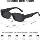 JASPIN Rectangle Sunglasses for Women Men Trendy Y2k Retro 90s Sun Glasses UV Protection Cool Square Frame