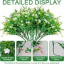 Artificial Flowers for Outdoors(24pac),Fake Plants,Fake Flowers,Artificial Plants & Flowers,Faux Flowers for for Front Porch Decor,uv Resistant Artificial FlowersWhite