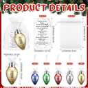 Riceshoot 20 Sets Christmas Appreciation Gifts for Coworker Lightbulb Shaped Ornament Colorful Hanging Plastic Bulbs Ornament with Bow Ribbon Card Organza Bag for Indoor Outdoor Xmas Tree Decoration