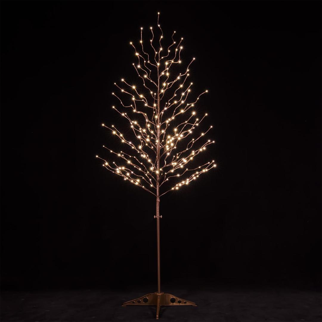 6ft Star Light Tree with 256 Warm White LEDs for Holiday Decor - Dimmable, UL Certified, Waterproof - Ideal for Indoor and Outdoor Decoration