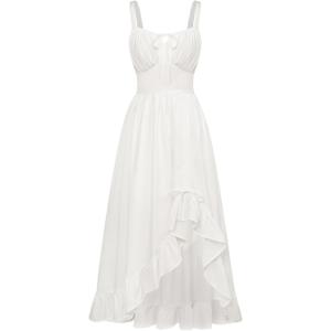 Scarlet Darkness Renaissance Dress Women Summer Sleeveless Corset Sundress with Pockets (Large, White) Scarlet Darkness Renaissance Dress Women Summer Sleeveless Corset Sundress with Pockets (Large, White)