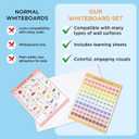 COMIX Magnetic Dry Erase Board, Magnetic Alphabet Chart, 1-100 Number Chart for Kids, 26" x 17" Adhesive White Board with 4 Marker for Kids at Home Student Classroom