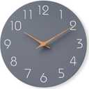 Mosewa Wall Clock Silent Non Ticking Decorative for Kitchen Bedroom Bathroom Office Living Room Battery Operated 10 Inch Gray Modern