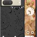 Unov Case Designed for Pixel 7, Black Phone Case with [Anti-Slip Embossed Pattern], Shockproof Slim Protective [Anti-Scratch TPU] Back Cover, Universe Galaxy Space