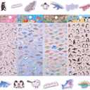 4 x 4PCS Stickers for Kids Classroom, Animal Dinosaur Bird Unicorn Shark Reward Scrapbooking Supplies, Funny Scrapbook Stickers, Party Favors for Scrapbook & Kids Crafts