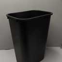 Rubbermaid Commercial Products Deskside Wastebasket/Trash Can, 10.25-Gallon/41-Quart, Black, Plastic, Garbage Can for Home/Office, Fits Under Desk/Sink/Cabinet
