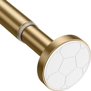 AIZESI One-Piece Brushed Gold Tension Shower Curtain Rod 54-90" No Drilling