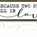 Love Quote Sign, Farmhouse Wooden Box Signs, Bride To Be Decorations, Home Decor for Bedroom Living Room, Engagement Wedding Marriage Decor, All Because Two People Fell In Love Sign, Family Wood Sign (Day Sign 01)