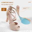 IDIFU Women's IN4 Platform Heels Strappy Chunky Heels For Women Dressy Peep Toe High Heels For Women Bridal Wedding Shoes For Bride On Evening Prom, Size 8