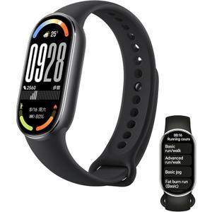 XIAOMI Mi Smart Watch Band 10, 5ATM Waterproof Fitness Step Tracker Sports Digital Smart Watch Health Band for Men Women, 1.72" AMOLED Display, 150+ Sports Modes 24/7 Sleep Monitor (Black)