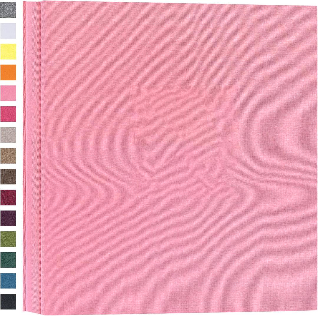 potricher Photo Album for 4x6 600 Photos Linen Cover Extra Large Capacity Picture Book for Family Wedding Anniversary and Baby (Pink)