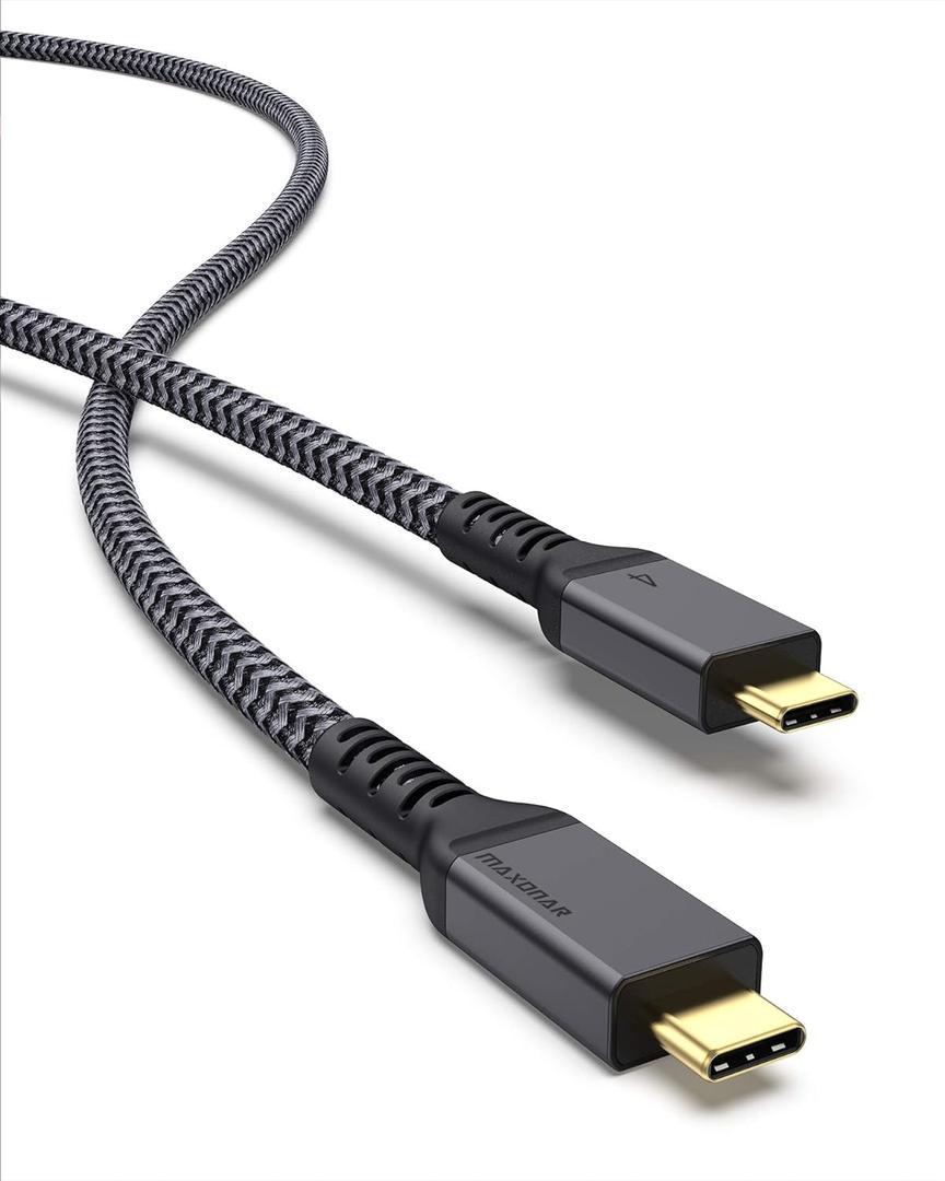 Maxonar 10FT Long Thunderbolt 4 Cable, 40Gbps Sync, 240W Charging, 8K/5K Display, All-in-One Cable Replaces Multiple Cables for 2026 Studio Display, MacBook, SSD, Docking