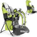 besrey Baby Backpack Carrier, Toddler Hiking Backpack with Safety 3-Height Seat, Adjustable Straps&Waist Belt, Foldable Frame Lightweight Large Capacity Child Carrier for Hiking (Green)