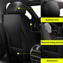 IKABEVEM Car Seat Covers Full Set Fit for Honda Civic 2003-2025 2026: 5 Seat Auto Interior Accessories, Waterproof Faux Leather Vehical Car Seat Cushion Covers(Black)