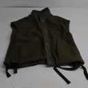 Women Sherpa Fleece Vests Colorblock Stand Collar Jackets Snap Button Sleeveless Coats Winter Plush Thermal Vests M