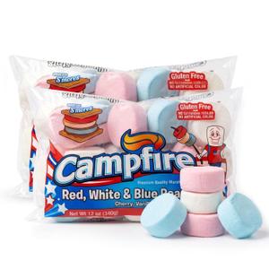 (2 Pack) 12 oz Red, White & Blue Roaster Marshmallows – Cherry, Vanilla & Blueberry Flavored Jumbo Marshmallows – Gluten Free, No Artificial Colors – Perfect for S’mores & 4th of July Treats (EXP 11/23/26)