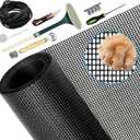 Pet Screen and Screen Repair Kit, Upgraded Thicken Pet Proof Window Screen Replacement - DIY Custom Adjustable Screen Mesh for Windows Doors and Patio Screen for Pet Resistant,48 x 100,Black