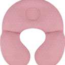 KAKIBLIN Baby Travel Pillow,Upgraded Baby Neck Pillows for Car Seat,Baby Support Pillow,Infant Neck Pillow for Toddler Head and Neck,Newborn Head Support for Car Seat,Pushchair (Pink)