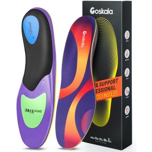 Professional Medium Arch Support Shoe Inserts, Over 230+ lbs Plantar Fasciitis Insoles for Women and Men, Flat Feet Orthotics Insert Athletic Shoe Insole