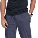 Men's Sweatpants Athletic Pants Joggers with Zipper Pockets Lightweight Quick Dry Workout Track Pants for Gym Running (Blue, M)