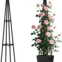 4 Ft obelisk trellis for Climbing Plants outdoor,4 Ft garden trellis with Extra Thickened Plastic-Coated metal pipes, Garden Indoor Potted Plant Support, Climbing Support for Potted Plants (Black)
