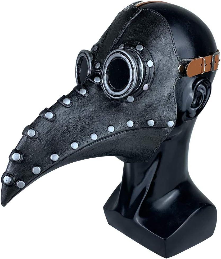 Stegosaurus Plague Doctor Bird Mask Long Nose Beak Cosplay Steampunk Halloween Costume Props Latex Material