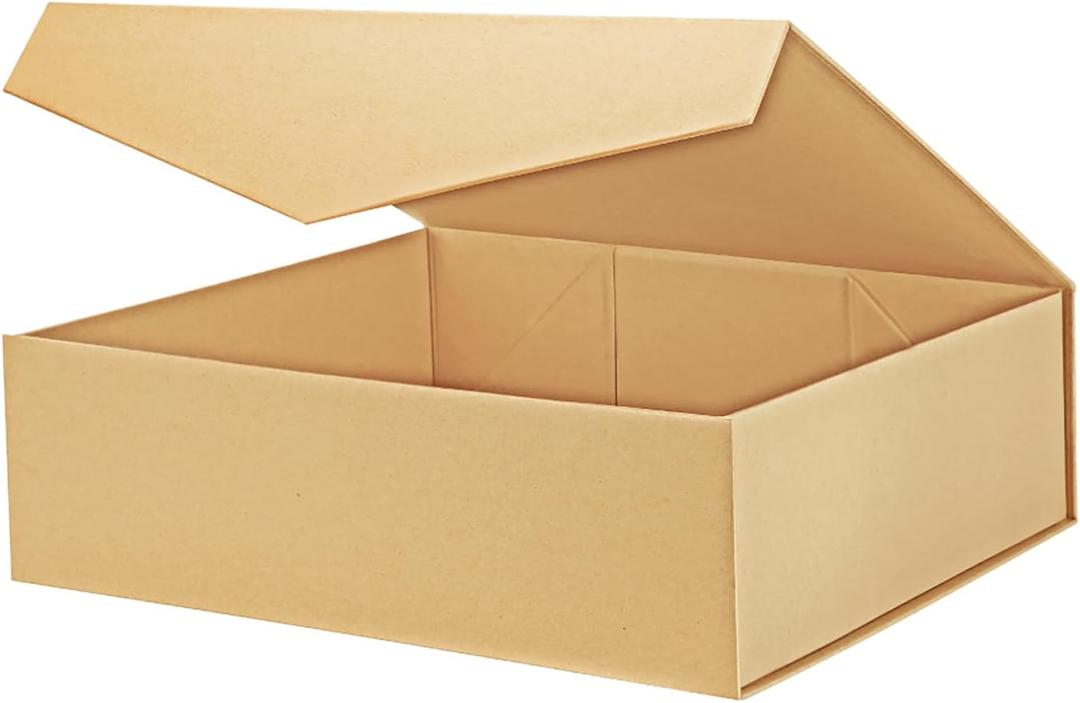 PACKHOME Valentines Day 17x14.5x5.5 Inches, Extra Large Gift Box with Lid, Magnetic Closure Box for Clothes and Large Gifts (Kraft)
