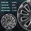 New 20 Inch 20x9.5" Replacement Wheel Rim Fits for Tesla Model Y 2020 2021 2022 2023, OEM Design Wheel Black Single Rim