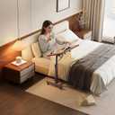 Furist Overbed Bedside Table with Wheels, Medical Hospital Bed Table, Bed Table with Wheels, Rolling Tray for Hospital and Home Use
