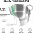 6QT Stainless Steel Stock Pot with Lid and Encapsulated Bottom- Professional Soup Pot - Thick Bottom Stockpot for Cooking, Stewing, and Canning, Dishwasher Safe