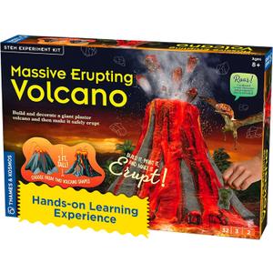 Thames & Kosmos Massive Erupting Volcano STEM Kit | DIY Giant Volcano Model, 1-Foot Tall | Includes Materials for Multiple Eruptions | Explore Volcanoes, Geology, Earth Science | Science Fair Project