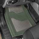 Cat DiamondShield Rubber Floor Mats for Cars Trucks SUV, All Weather Protection, Front and Rear Car Mats with Heel Pad & Anti-Slip Backing, Universal Trim-to-Fit Rubber Floor Mats for Car, Green