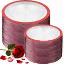 U-QE 200PCS Red Plastic Plates - Red Plastic Plates Disposable Heavy Duty - Fancy Disposable Plate Include 100 10" Dinner and 100 7" Dessert Platos for Party, Wedding & Special Moments