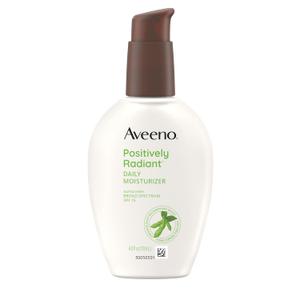 Aveeno Positively Radiant Daily Face Moisturizer with SPF 15 Sunscreen, Hydrating Facial Moisturizer with Soy Extract to Improve Skin Tone and Texture, Hypoallergenic Formula, Oil-Free, 4 FL OZ Exp: 12-27