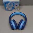 iClever BTH12 Kids Bluetooth Headphones,Colorful LED Lights Kids Headphones Wireless,74/85dBA Safe Volume,85H Playtime,Fast Charging,Bluetooth 5.2,Over Ear,Built-in Mic for iPad/Tablet/Airplane,Blue