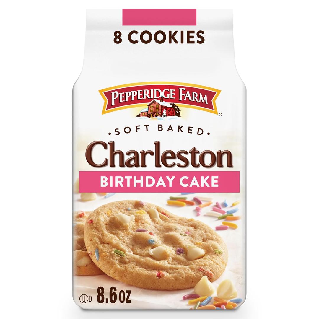 2 x Pepperidge Farm Charleston Birthday Cake Cookies, 8 Soft Baked Cookies, 8.6 oz. Bag