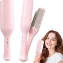 Beach Wave Curling Iron for Women, 32mm (1.25) Hair Crimper with 5 Adjustable Temperature Levels, Fast Heating, Hair Curler Tool with Intelligent Power Off for Hair Styling (Pink)