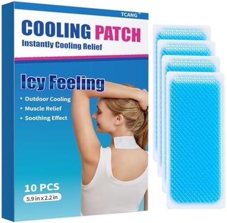 Pack Of 2 TCANG Instant Cooling Ice Packs for Outdoor Activities Summer Heat Relief - Large Disposable Cooling Patches for Neck Body, Camping Hiking Sports, Instant Temperature Drop 10 Pack