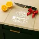 3 x Mom Birthday Gifts from Daughter Son - Engraved Acrylic Cutting Board with Counter Lip Clear Countertop Protector Cooking Gift for Mom Mother Birthday Christmas Presents Aesthetic Kitchen Decor